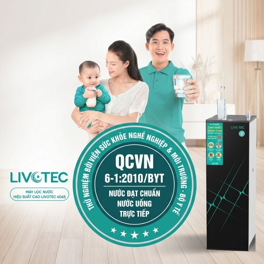 Máy lọc nước Karofi Livotec 606S - Đạt chuẩn QCVN 6-1:2010/BYT