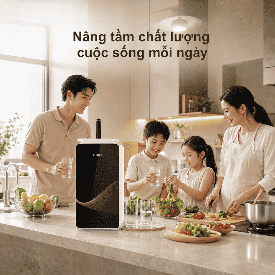 Gia đình hiện đại bên Máy lọc nước Philips RO ADD8980/74