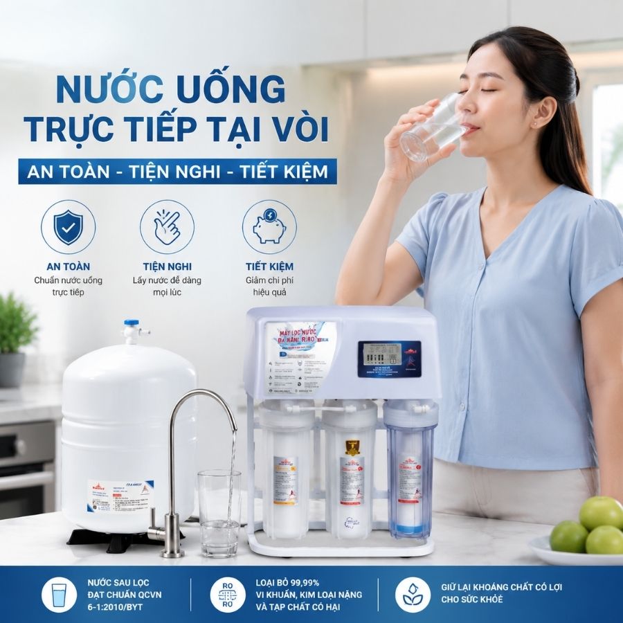 Máy lọc nước R.O Robot 9 cấp Alpha 139W - An toàn, Tiện nghi, Tiết kiệm