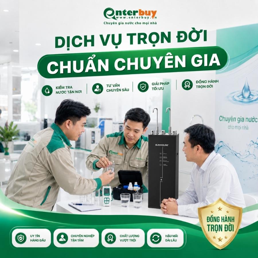 Dịch vụ kiểm tra nước và chăm sóc trọn đời tại Enterbuy
