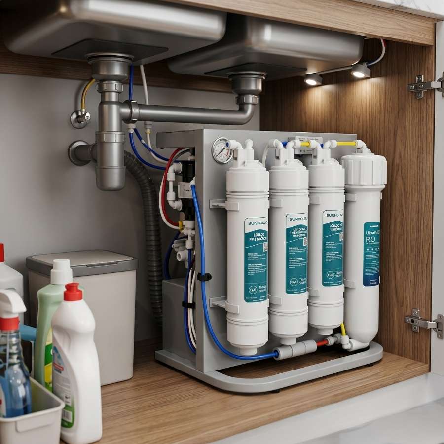 Máy lọc nước RO không vỏ Sunhouse 10 lõi SHA8201KV - Thiết kế nhỏ gọn tối ưu