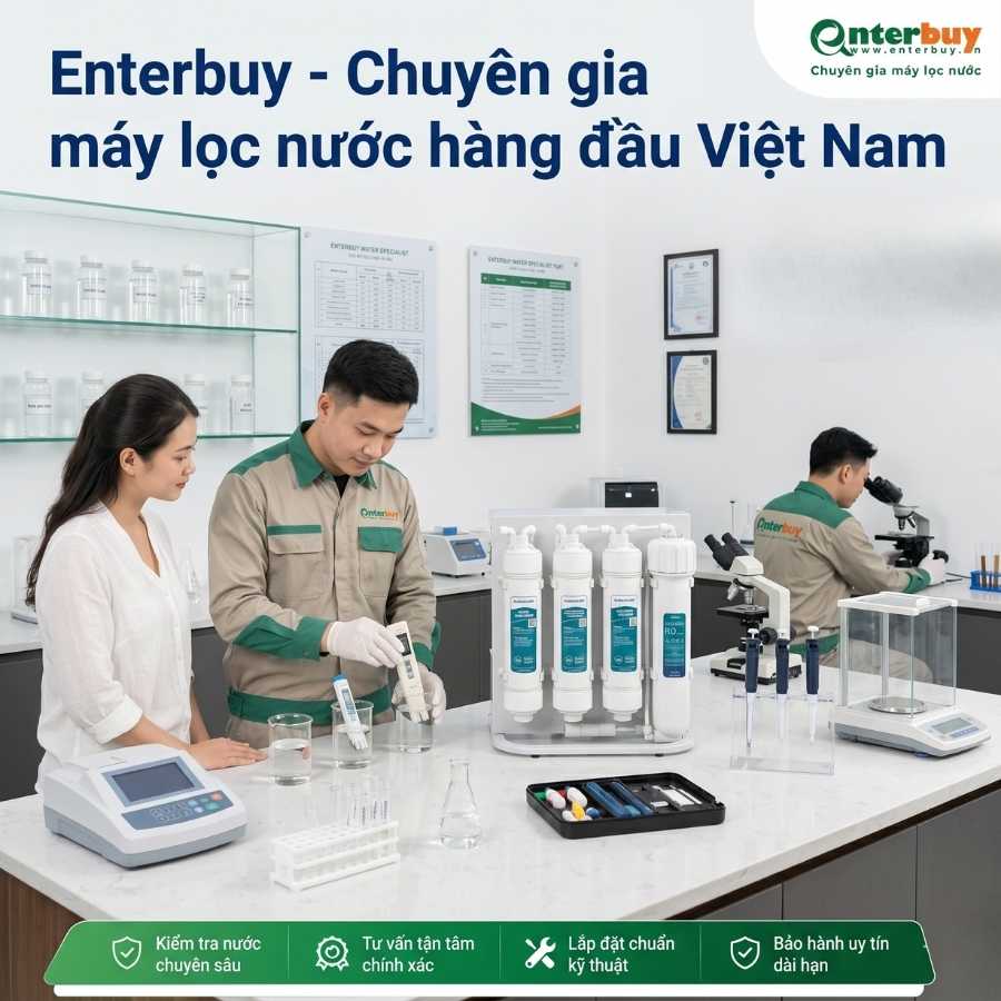 Phòng chuyên gia nước Enterbuy xét nghiệm và tư vấn giải pháp lọc nước