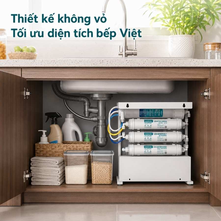 Máy lọc nước Sunhouse SHA8805U lắp âm tủ bếp