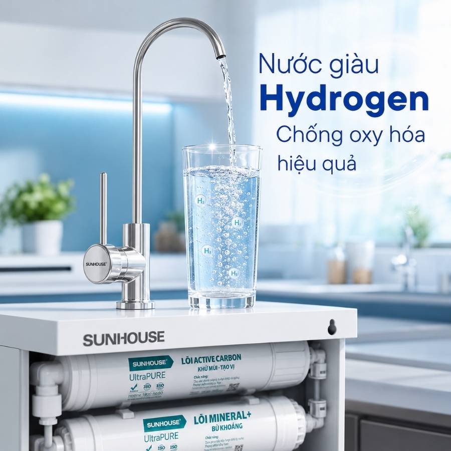 Máy lọc nước Sunhouse SHA8805U tạo nước giàu Hydrogen