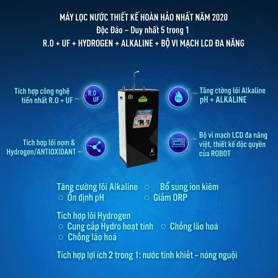 UF + R.O + ALKALINE + HYDROGEN + BỘ VI MẠCH LCD ĐA NĂNG”