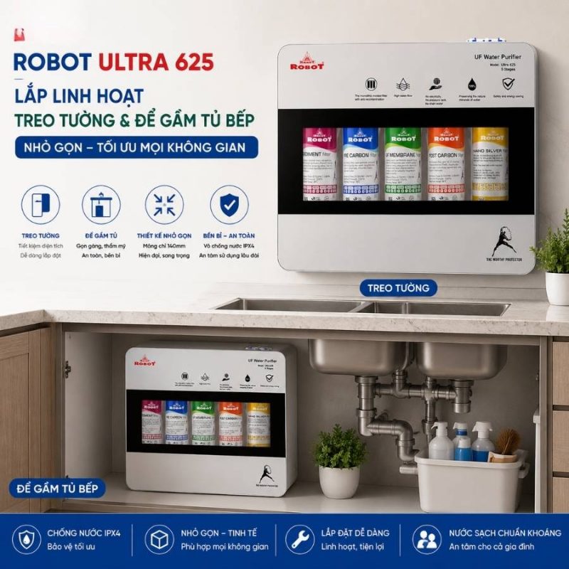 Máy lọc nước UF treo tường Robot ULTRA 625