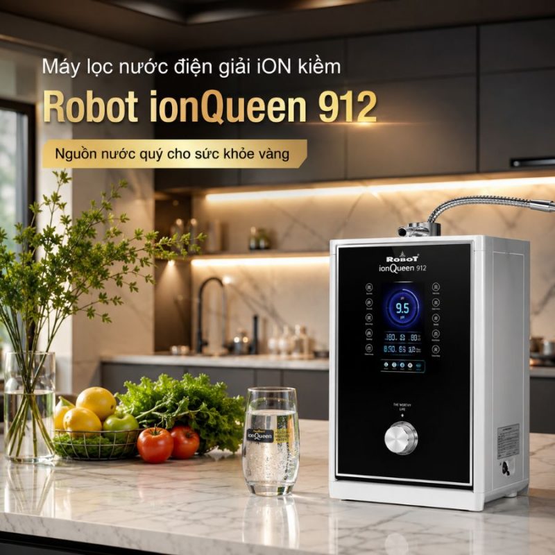 Máy lọc nước điện giải iON kiềm Robot ionQueen 912 bảo hành chính hãng