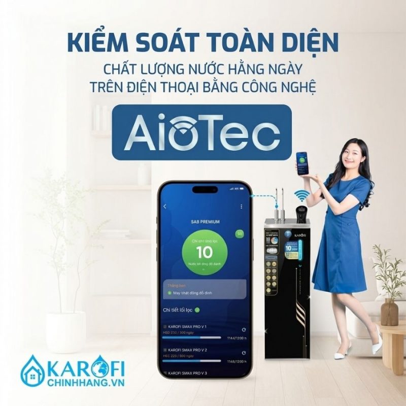 Máy lọc nước nóng lạnh Hydro-ion Kiềm Karofi SA8 PREMIUM