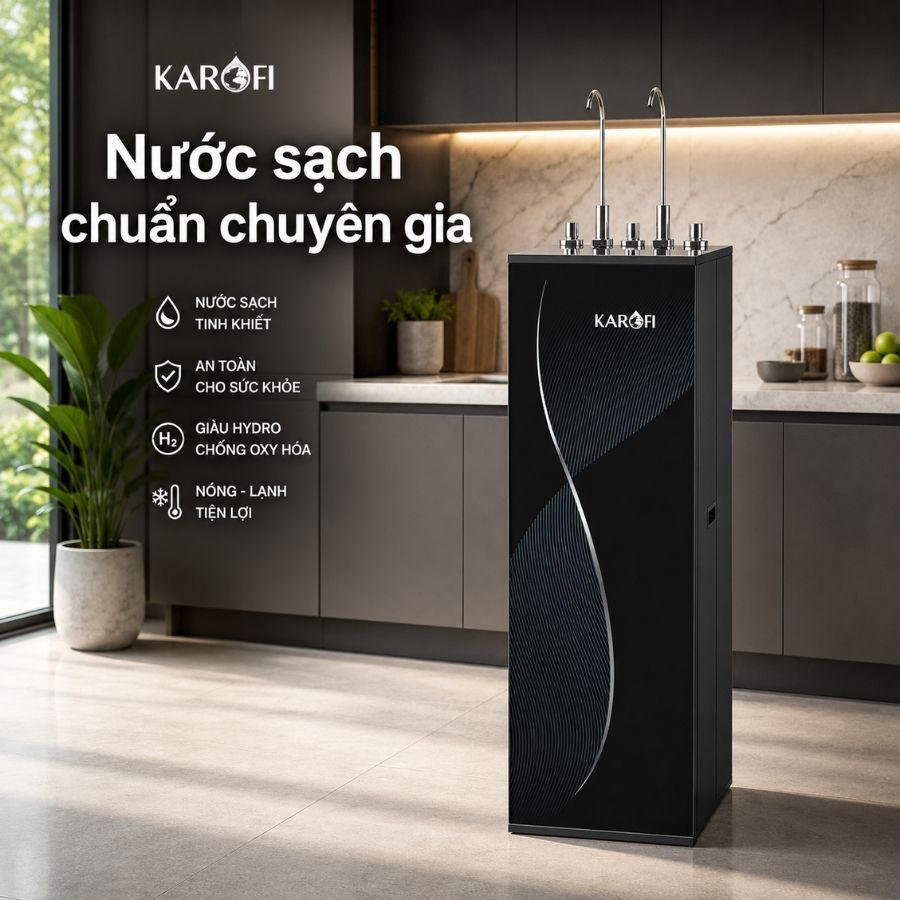 Máy lọc nước nóng lạnh Karofi KAD-D69 - Nước sạch chuẩn chuyên gia