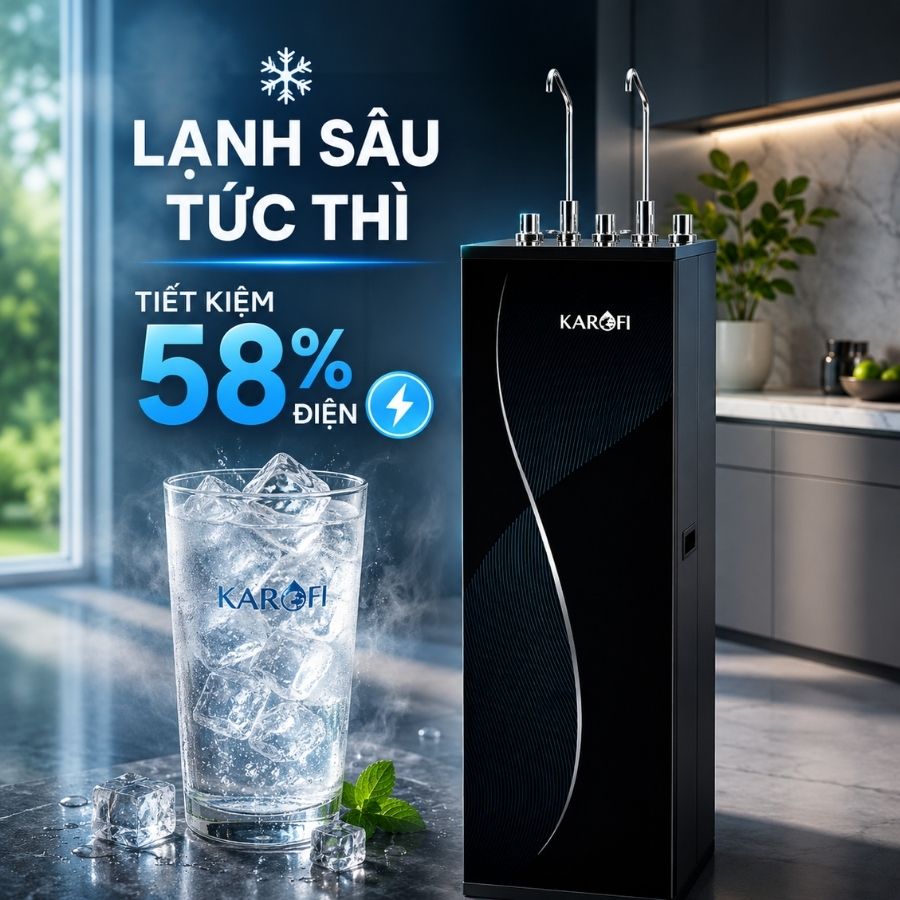 Công nghệ làm lạnh Zitek 4.0 của máy lọc nước nóng lạnh Karofi KAD-D69.