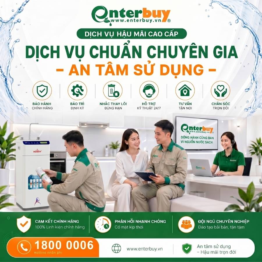 Dịch vụ hậu mãi máy lọc nước chuẩn chuyên gia tại Enterbuy