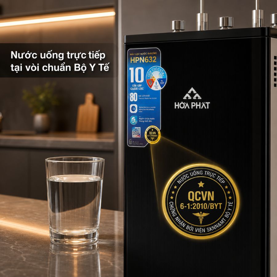 Nước uống trực tiếp tại vòi chuẩn Bộ Y Tế
