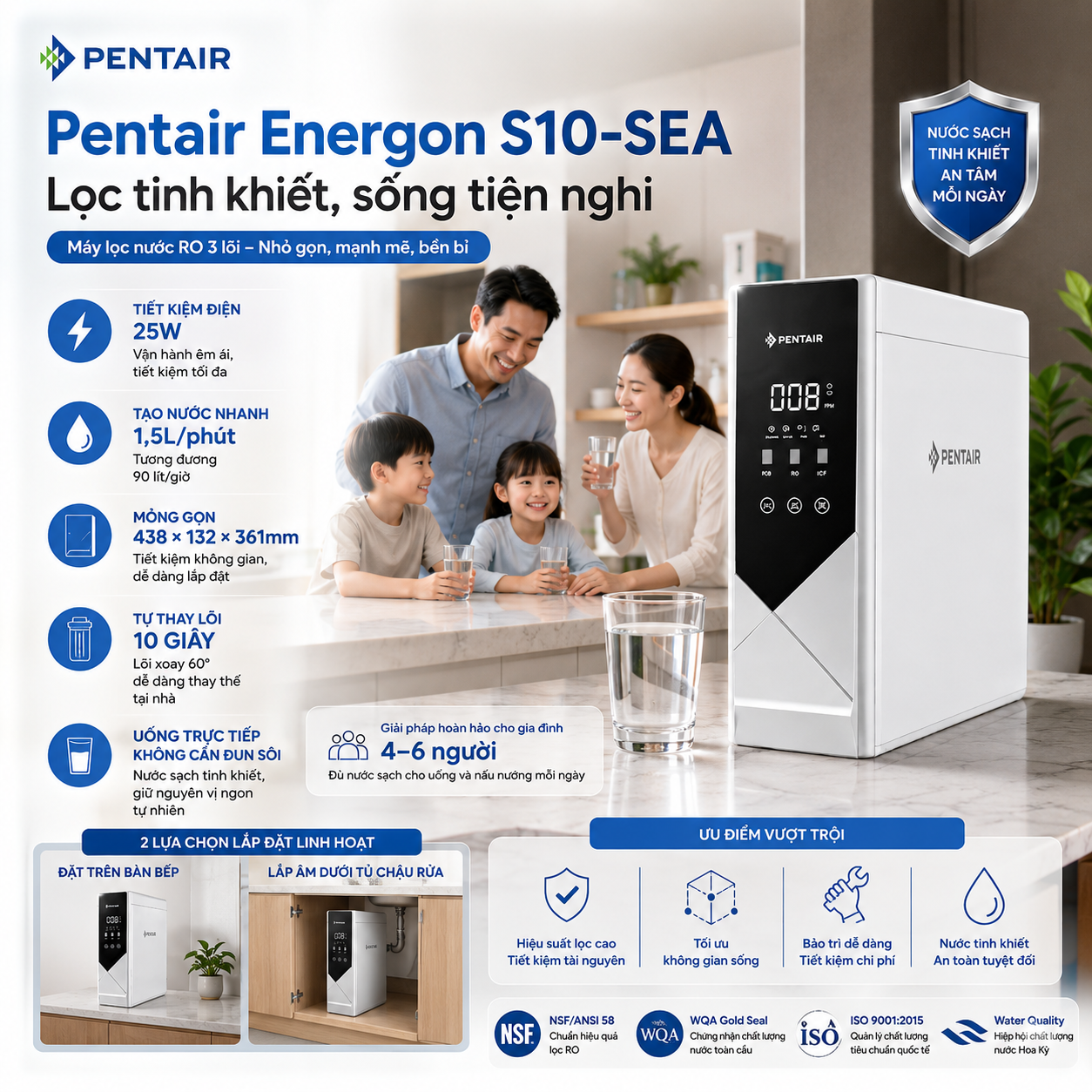 Pentair Energon S10-SEA – Lọc tinh khiết, sống tiện nghi