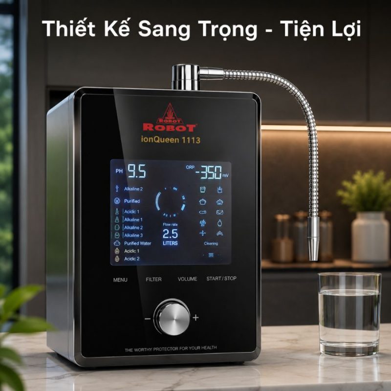 Máy lọc nước điện giải ion kiềm Robot ionQueen 1113 mới chính hãng